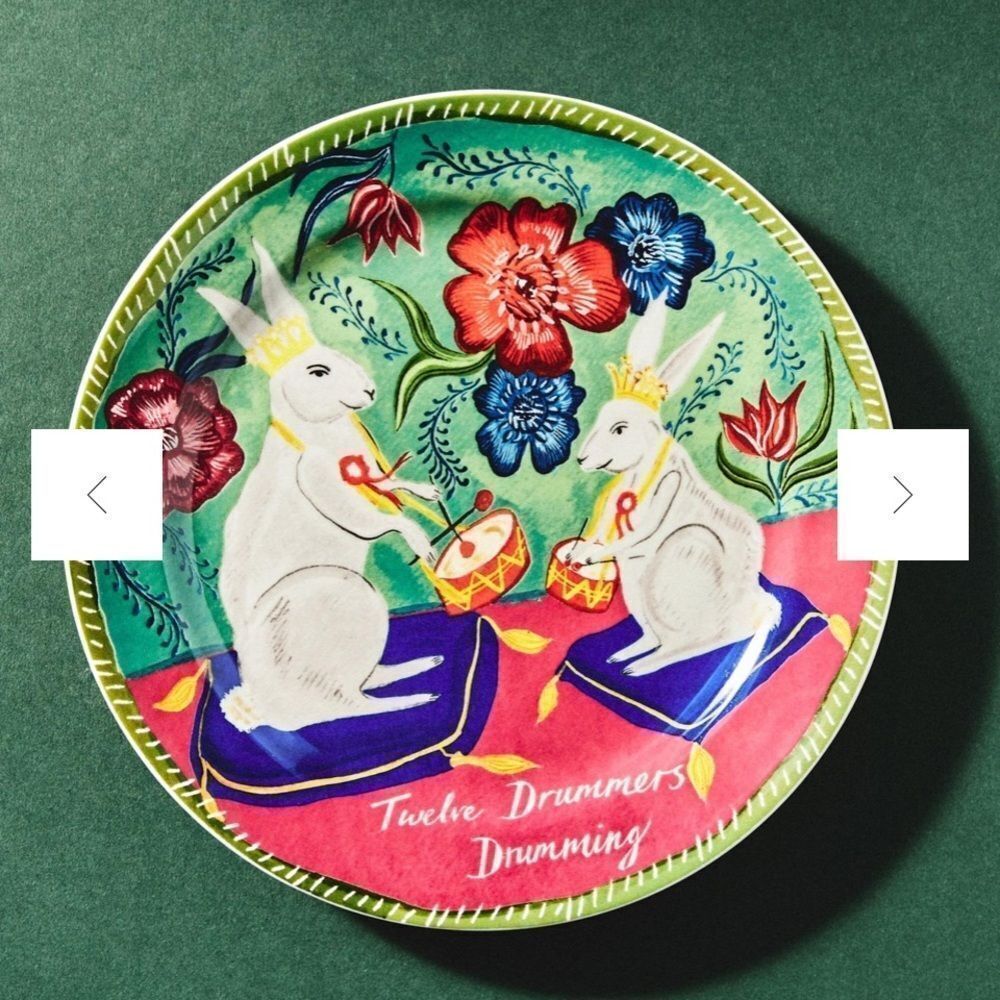 Emily Maude Twelve Days of Christmas Dessert Plate Color:
12 Drummers Drumming